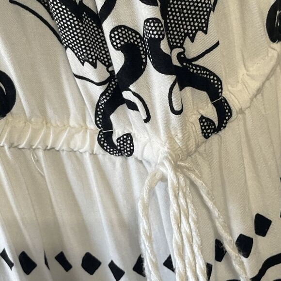 Flying Tomato Women's Damask Tapestry Overlay Off-Shoulder Midi Dress Small - Picture 6 of 10